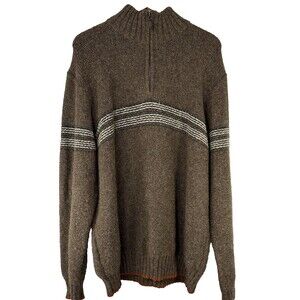 Johnston & Murphy sweater Men's 2XL brown Alpaca Blend 1/4 Zip Pullover shirt